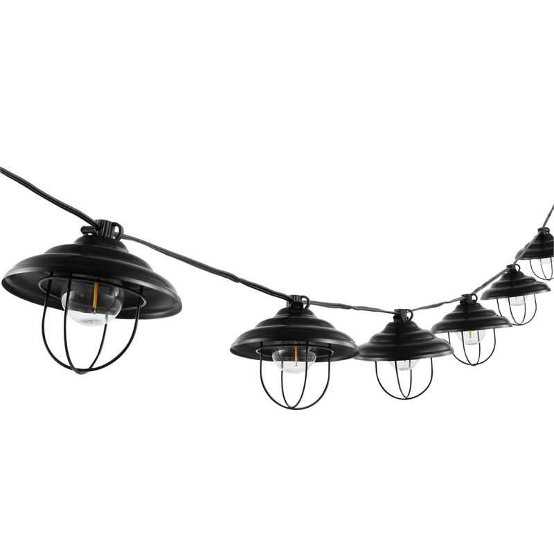 Safavieh Aislin LED Plastic and Metal Outdoor String Light in Black