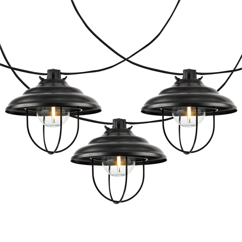 Safavieh Aislin LED Plastic and Metal Outdoor String Light in Black