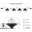 Safavieh Aislin LED Plastic and Metal Outdoor String Light in Black