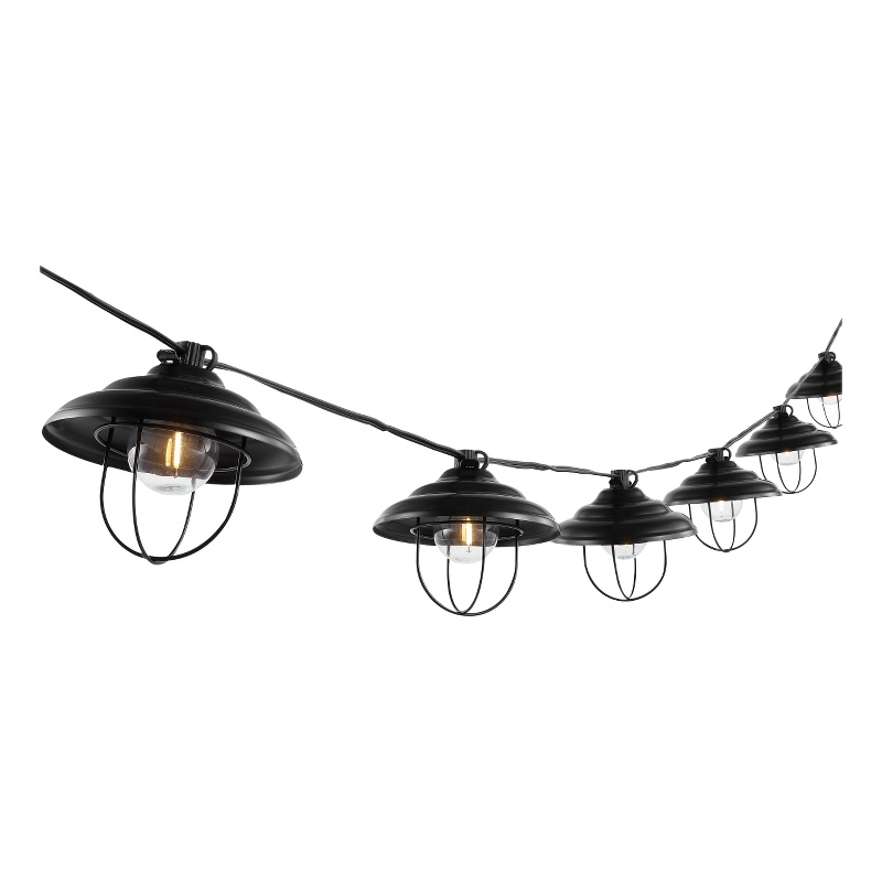 Safavieh Aislin LED Plastic and Metal Outdoor String Light in Black