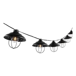 Safavieh Aislin LED Plastic and Metal Outdoor String Light in Black