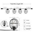 Safavieh Garnet LED Plastic and Metal Outdoor String Light in Black