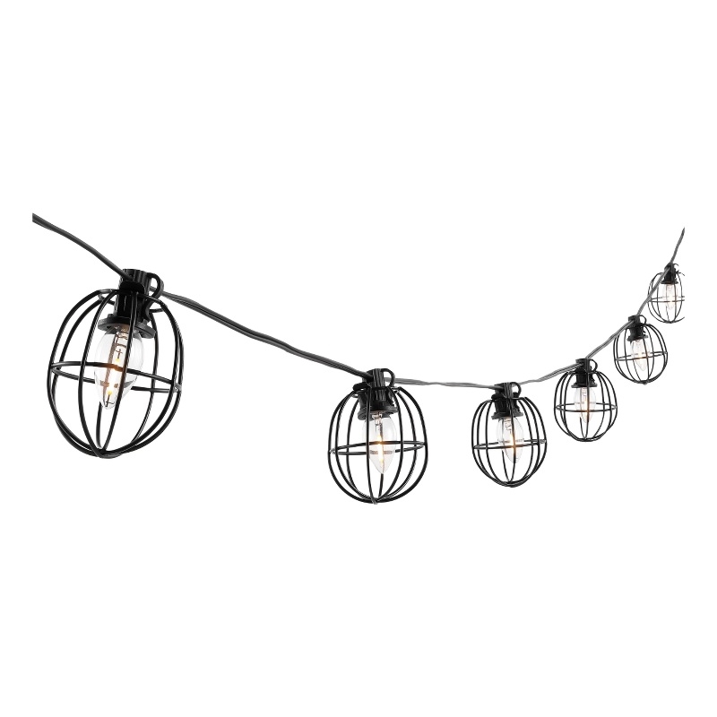 Safavieh Garnet LED Plastic and Metal Outdoor String Light in Black