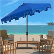 Safavieh Zimmerman 9 Ft Metal and Fabric Crank Umbrella in Blue