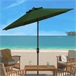 Safavieh Ortega 9 Ft Metal and Fabric Crank Umbrella in Green