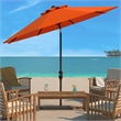 Safavieh Ortega 9 Ft Metal and Fabric Crank Umbrella in Orange