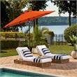 Safavieh Ortega 9 Ft Metal and Fabric Crank Umbrella in Orange