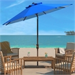 Safavieh Ortega 9 Ft Metal and Fabric Crank Umbrella in Blue
