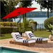 Safavieh Ortega 9 Ft Metal and Fabric Crank Umbrella in Red
