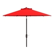 Safavieh Ortega 9 Ft Metal and Fabric Crank Umbrella in Red