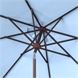 Safavieh Ortega 9 Ft Metal and Fabric Crank Umbrella  in Baby Blue