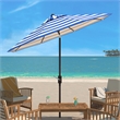 Safavieh Iris Fashion Line 9Ft Round Metal and Fabric Umbrella in Blue