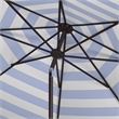 Safavieh Iris Fashion Line 9Ft Round Metal and Fabric Umbrella in Blue