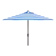 Safavieh Iris Fashion Line 9Ft Round Metal and Fabric Umbrella in Blue