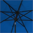 Safavieh Elegant Valance 9Ft Round Metal and Fabric Umbrella in Blue