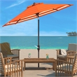 Safavieh Athens 9Ft Metal and Fabric Crank Umbrella in Orange