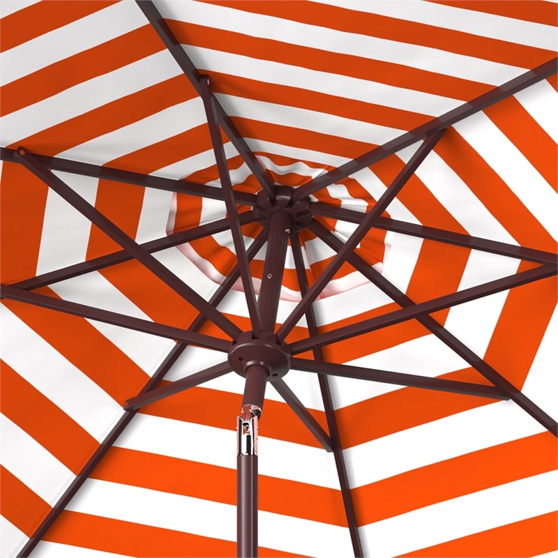 Safavieh Athens 9Ft Metal and Fabric Crank Umbrella in Orange