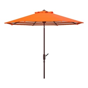 Safavieh Athens 9Ft Metal and Fabric Crank Umbrella in Orange
