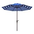 Safavieh Athens 9Ft Metal and Fabric Crank Umbrella in Blue