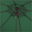 Safavieh Milan Fringe 9Ft Metal and Fabric Crank Umbrella in Green