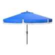 Safavieh Milan Fringe 9Ft Metal and Fabric Crank Umbrella in Blue