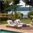 Safavieh Cannes 9Ft Wood Crank Umbrella  in Green