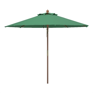 Safavieh Cannes 9Ft Wood Crank Umbrella  in Green