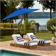 Safavieh Cannes 9Ft Wood Crank Umbrella  in Blue