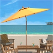 Safavieh Cannes 9Ft Wood Crank Umbrella in Yellow
