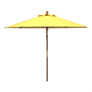 Safavieh Cannes 9Ft Wood Crank Umbrella in Yellow