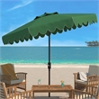 Safavieh Venice 9Ft Metal and Fabric Crank Umbrella in Green