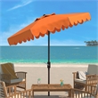 Safavieh Venice 9Ft Metal and Fabric Crank Umbrella in Orange