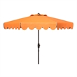 Safavieh Venice 9Ft Metal and Fabric Crank Umbrella in Orange