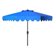 Safavieh Venice 9Ft Metal and Fabric Crank Umbrella in  Blue