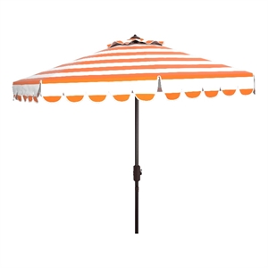 Safavieh Vienna 9Ft Metal and Fabric Crank Umbrella in Orange