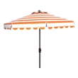Safavieh Vienna 9Ft Metal and Fabric Crank Umbrella in Orange