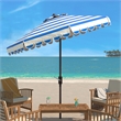 Safavieh Vienna 9Ft Metal and Fabric Crank Umbrella in Blue