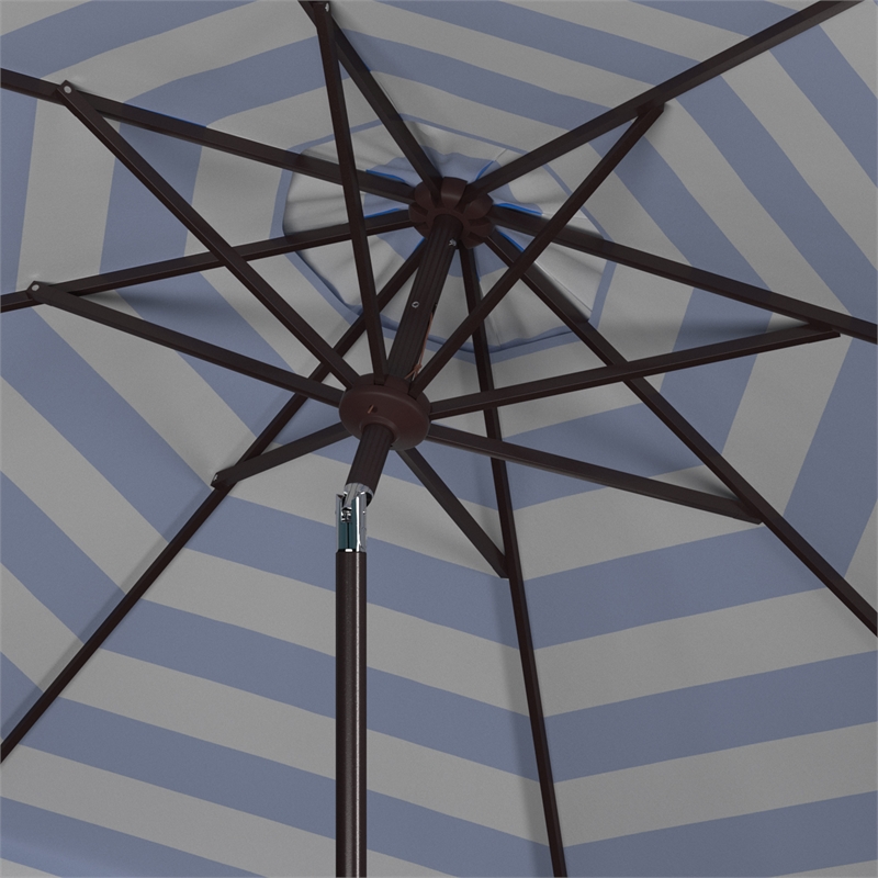 Safavieh Vienna 9Ft Metal and Fabric Crank Umbrella in Blue