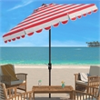 Safavieh Vienna 9Ft Metal and Fabric Crank Umbrella in Red / White