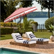 Safavieh Vienna 9Ft Metal and Fabric Crank Umbrella in Red / White