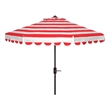 Safavieh Vienna 9Ft Metal and Fabric Crank Umbrella in Red / White