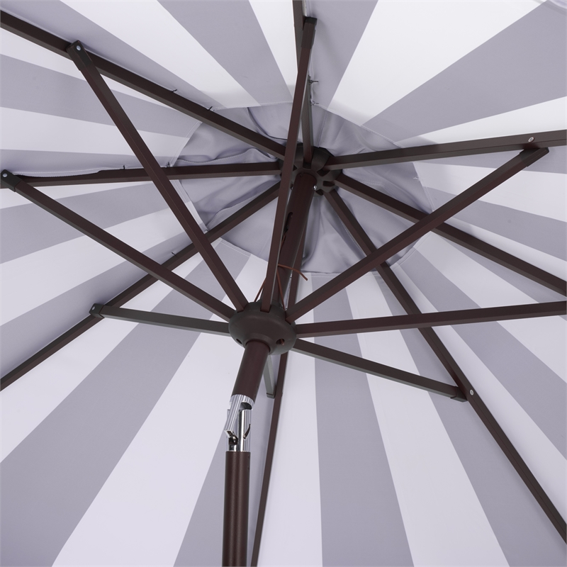 Safavieh Meze  9 Ft Metal and Fabric Crank Umbrella in Black
