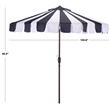 Safavieh Meze  9 Ft Metal and Fabric Crank Umbrella  in Navy