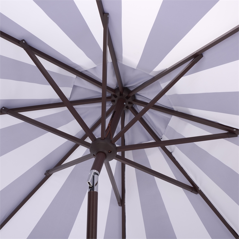 Safavieh Meze  9 Ft Metal and Fabric Crank Umbrella  in Navy