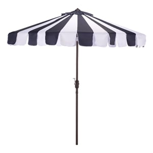 Safavieh Meze  9 Ft Metal and Fabric Crank Umbrella  in Navy