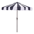 Safavieh Meze  9 Ft Metal and Fabric Crank Umbrella  in Navy