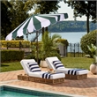 Safavieh Meze  9 Ft Metal and Fabric Crank Umbrella in Green