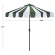 Safavieh Meze  9 Ft Metal and Fabric Crank Umbrella in Green