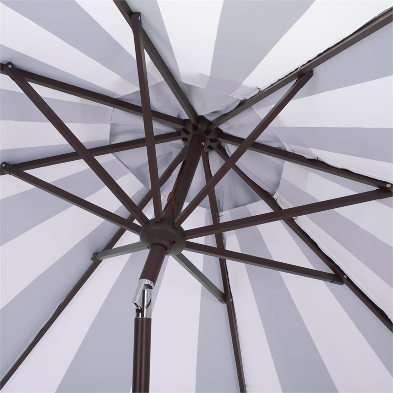 Safavieh Meze  9 Ft Metal and Fabric Crank Umbrella in Green