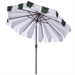 Safavieh Meze  9 Ft Metal and Fabric Crank Umbrella in Green